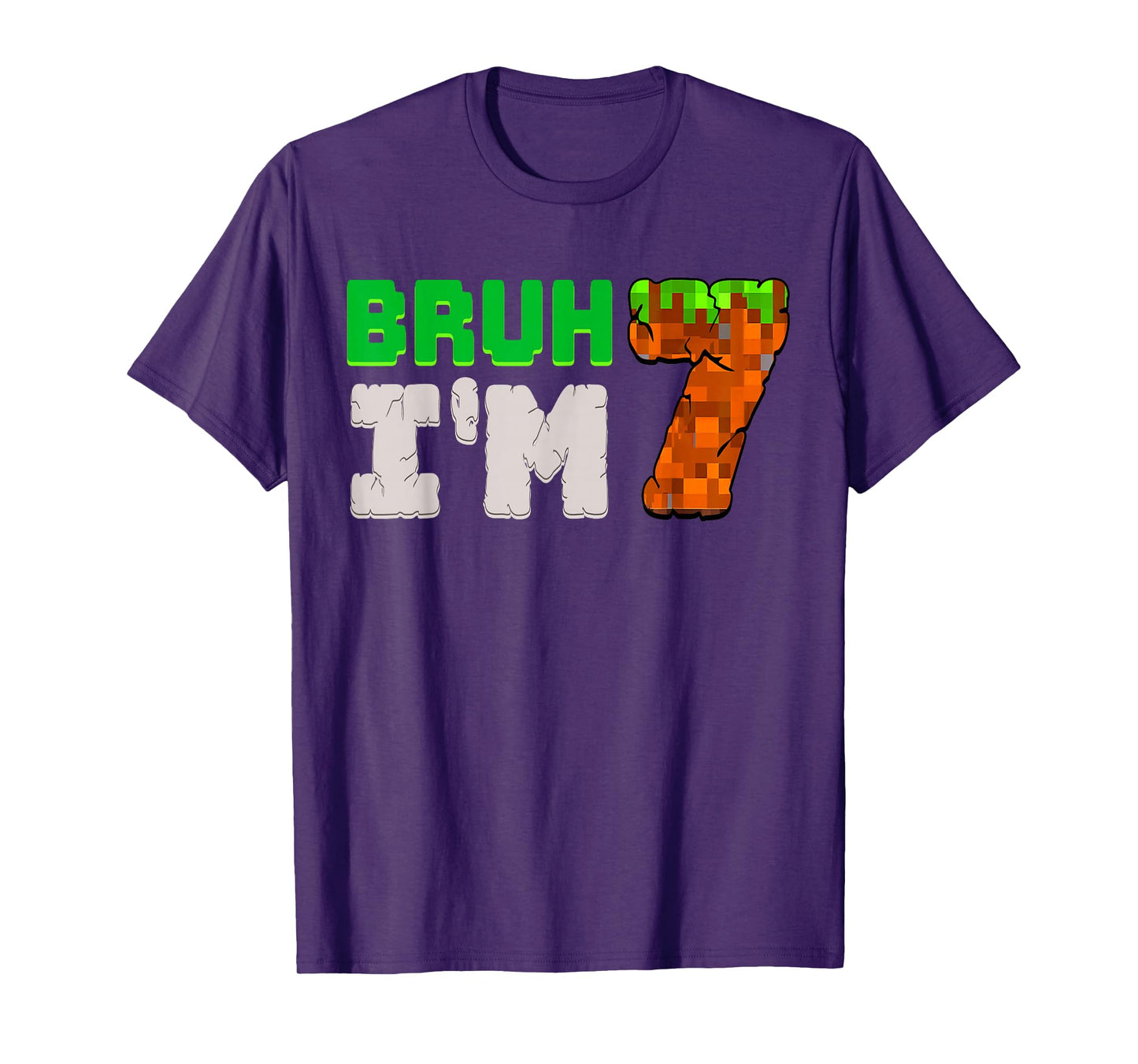 Birthday Boy It's My 7th Birthday I'm 7 Year Old Gamer Pixel T-Shirt