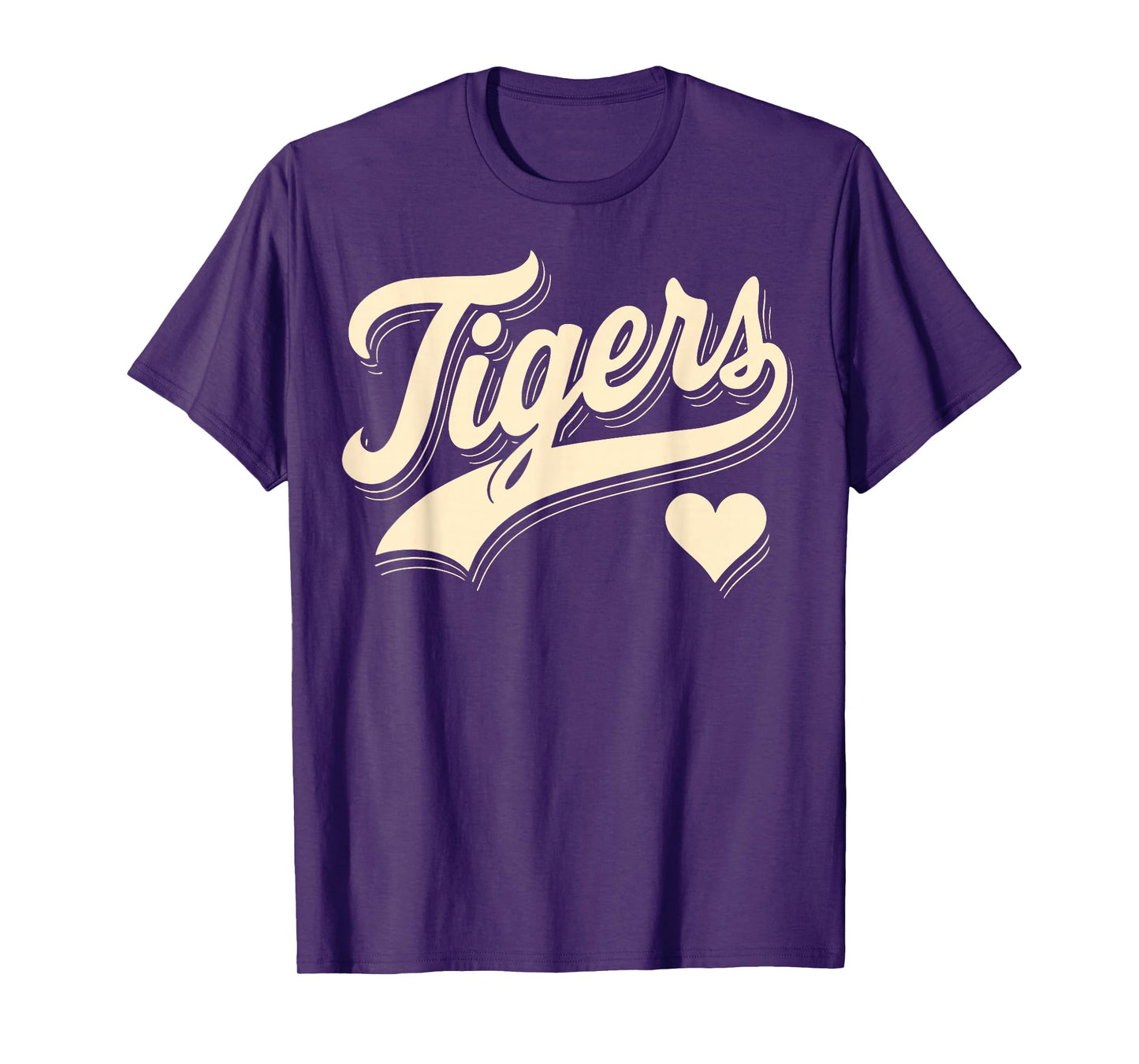 Vintage Tigers Name Heart Gift for Men Women Kid Boy Girl T-Shirt
