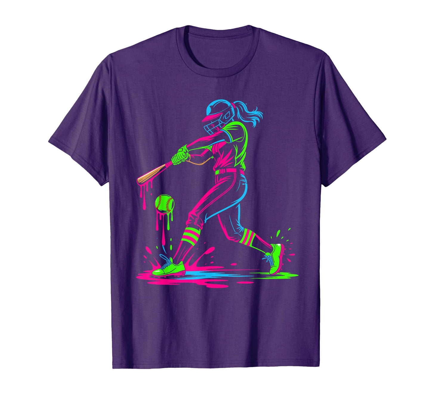 Softball Player Ice Cream Softball Drip T-Shirt