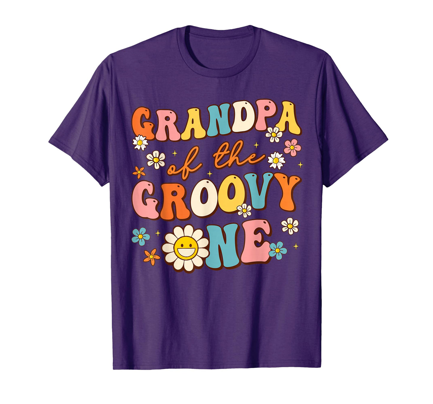 Grandpa Of Groovy One 1st Birthday Pregnancy Announcement T-Shirt
