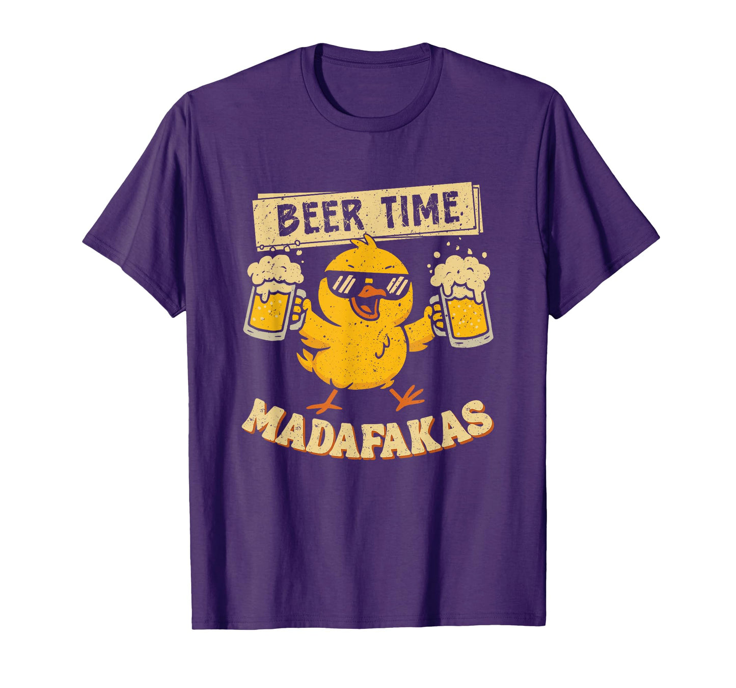 Beer Time Madafakas, Funny Chicken Drinking Meme T-Shirt