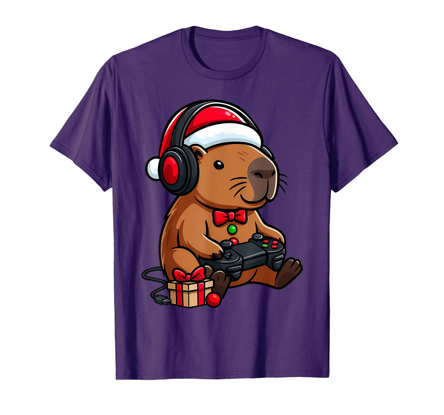 Bruh Christmas Capybara Gamer Video Gaming Men Women Kids T-Shirt