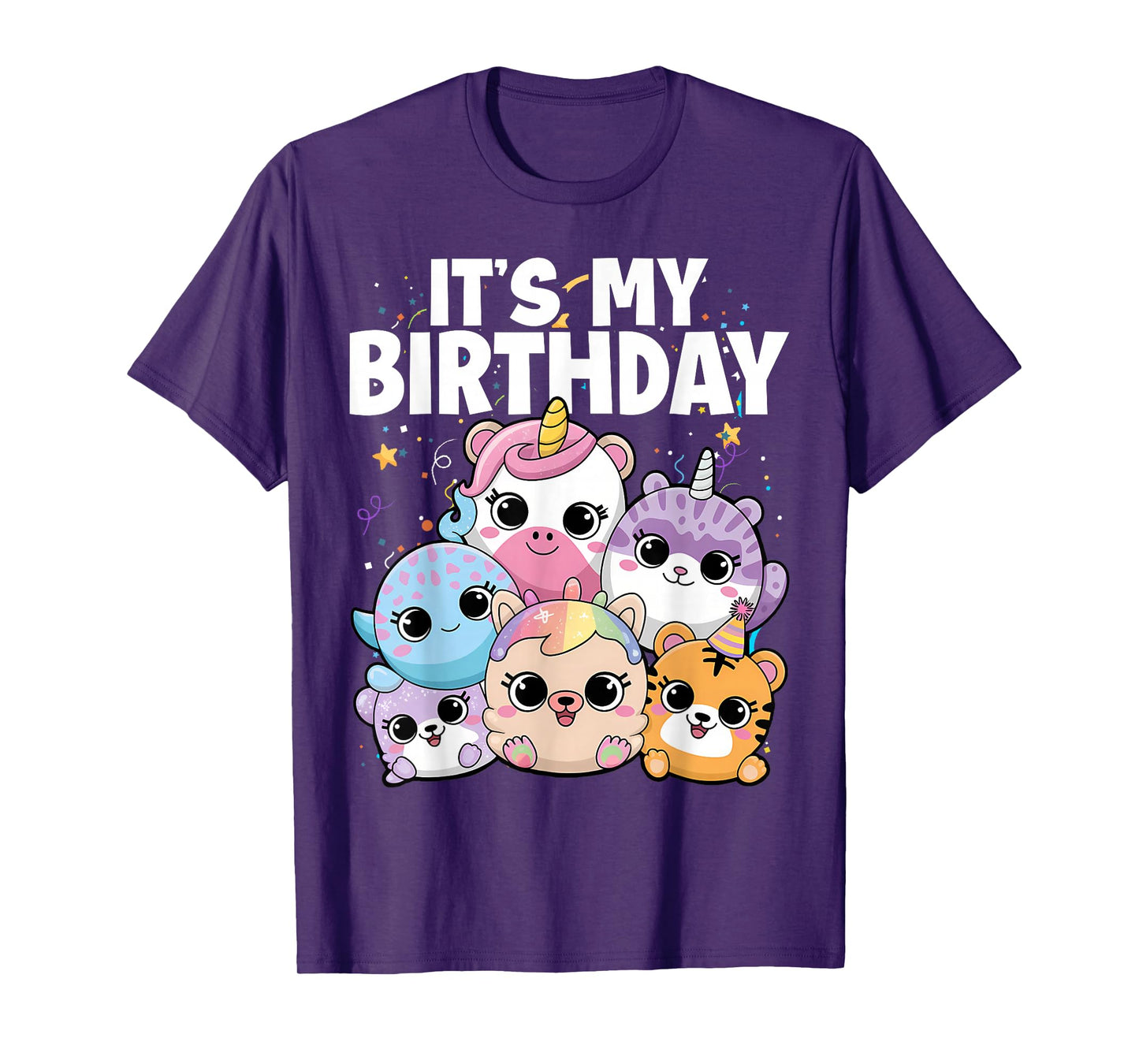 Happy Birthday Girl Squish Squad Mallow Girls Kids Cute T-Shirt