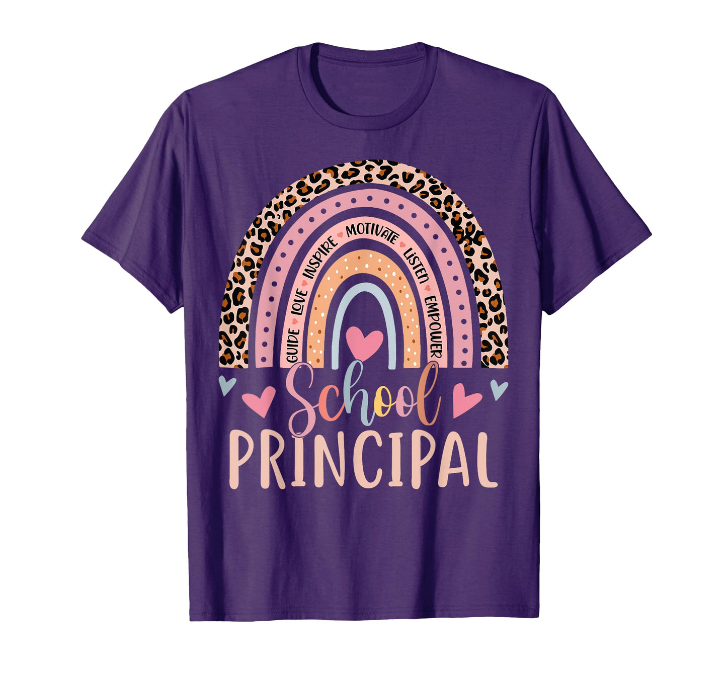 School Principal Rainbow Leopard Funny School Principal T-Shirt