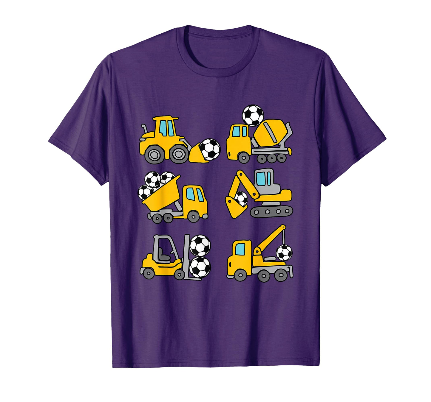 Soccer Ball Kids Football Construction Trucks Toddler Boys T-Shirt