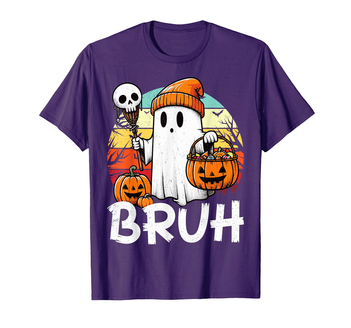 Bruh Ghost Funny Halloween Boo Spooky Halloween Bruh Ghost T-Shirt