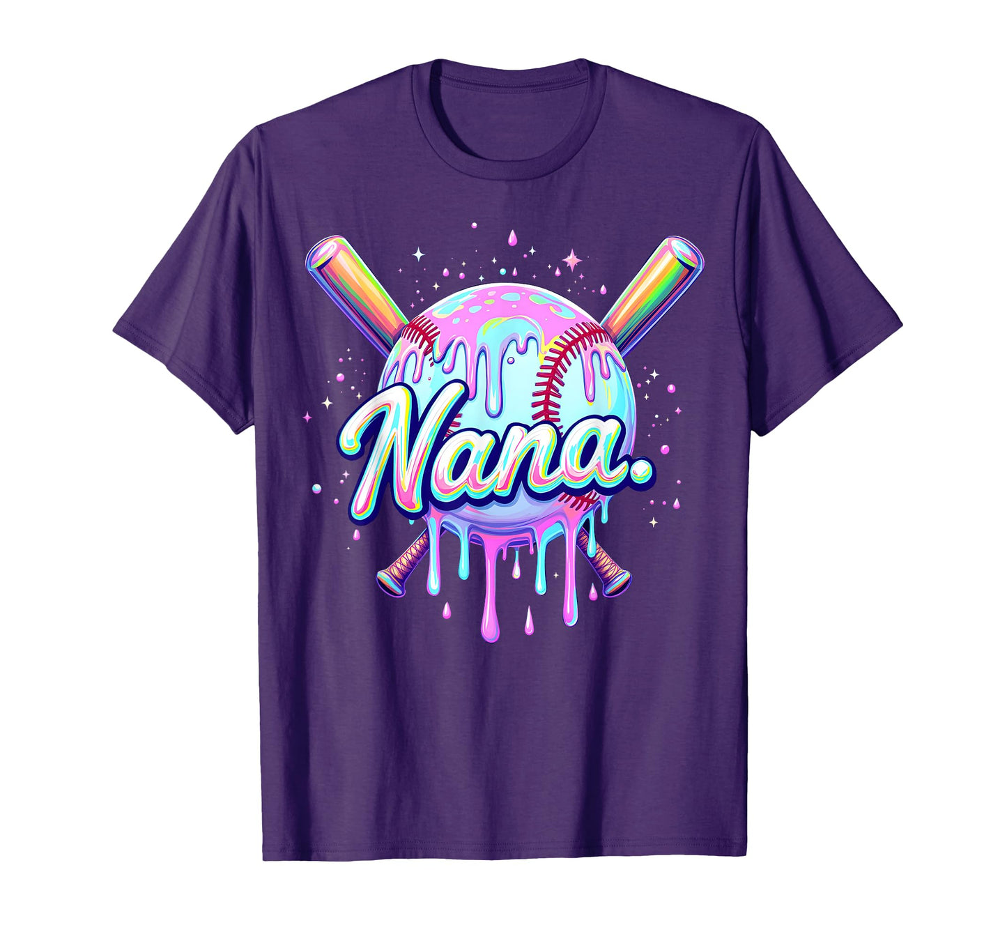 Baseball Drip Nana Cute Tie Dye Baseball Women Mother's Day T-Shirt