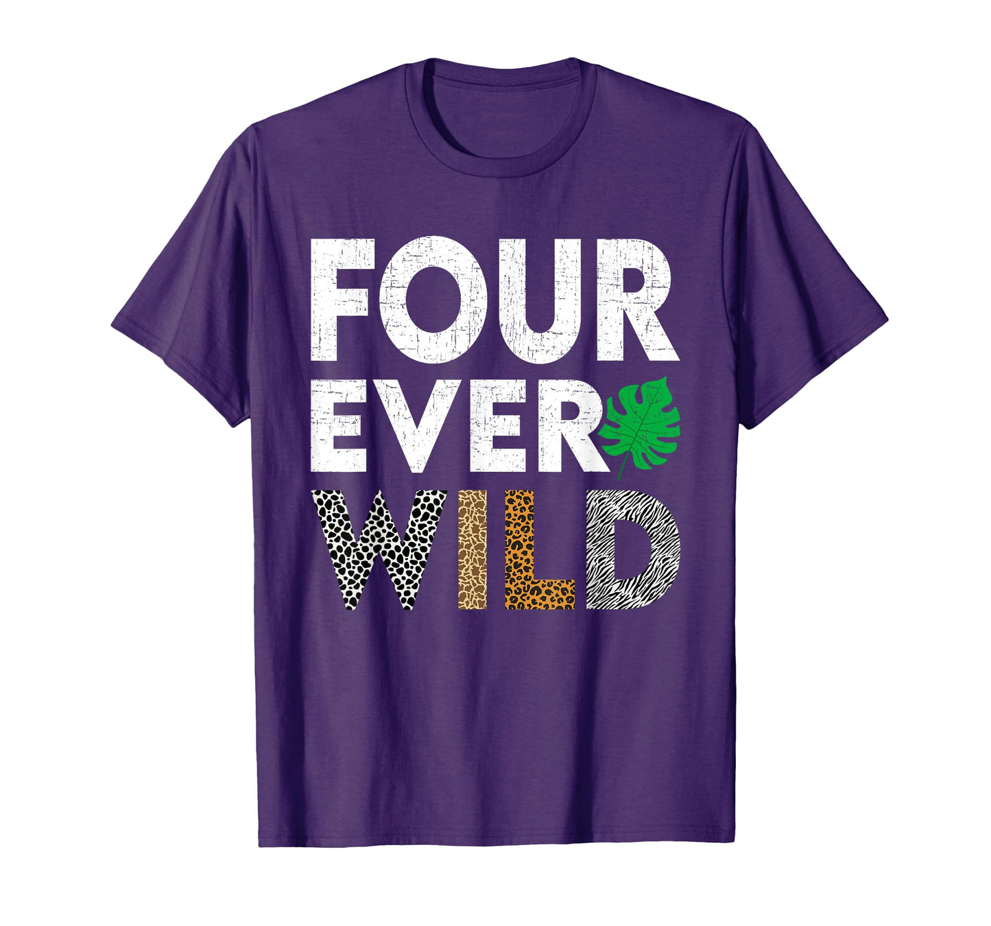 Kids Four Ever Wild 4th Birthday Wild Birthday T-Shirt