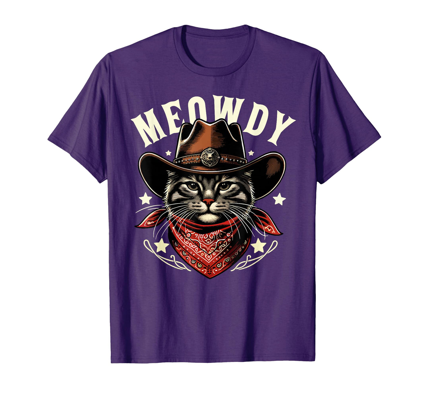 Cat Cowboy Funny Mashup Meowdy Western Country Music Cat T-Shirt