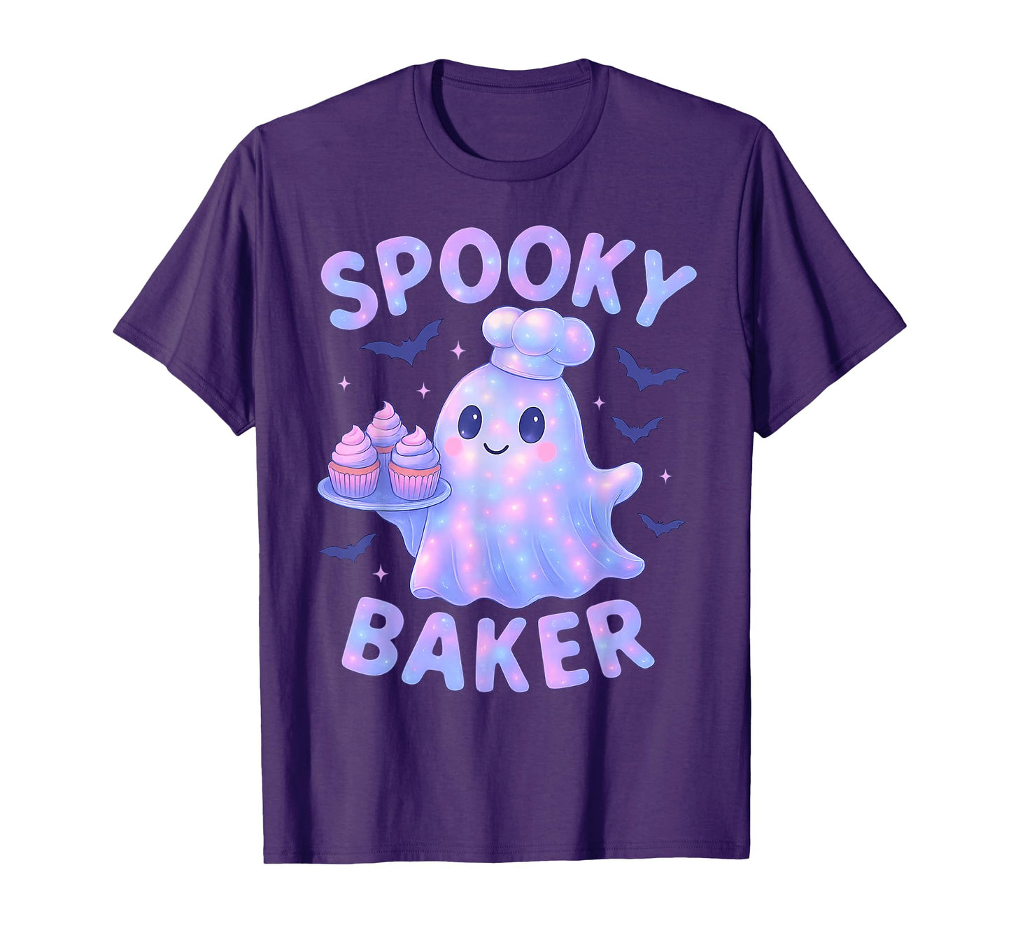 Spooky Baker Ghost Chef Halloween Baking Bakery Cake Lover T-Shirt