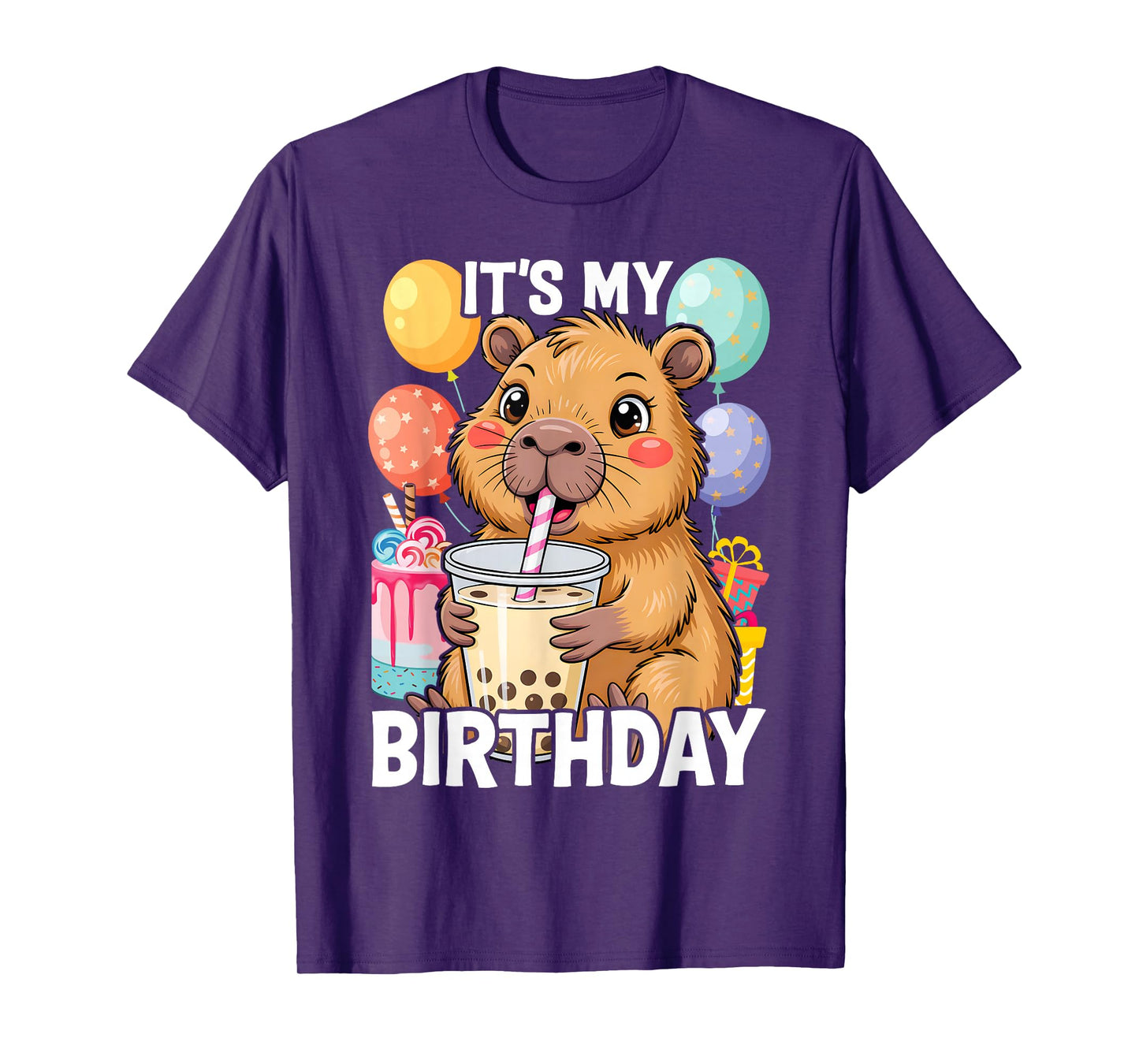 Capybara Birthday Graphic Kids Cute Capibara its My Bday T-Shirt