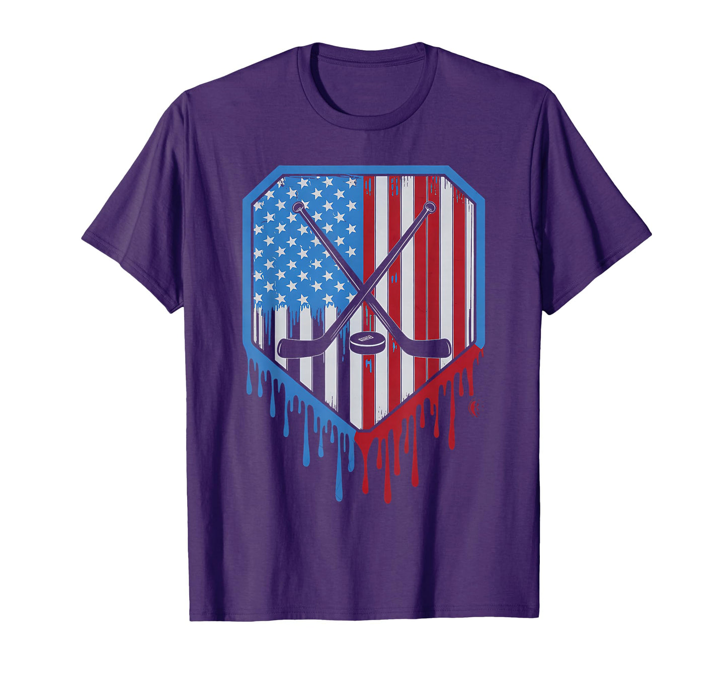 Funny Hockey Drip Boys Ice Cream Patriotic American Flag T-Shirt