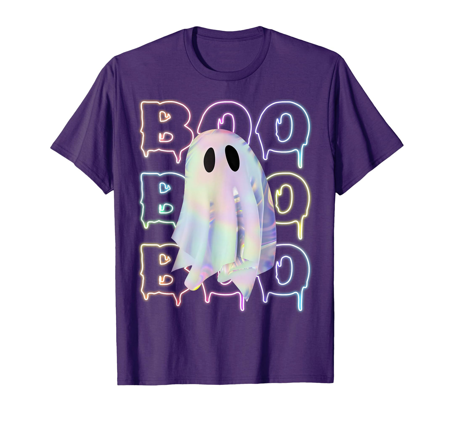 Funny Boo Cute Ghost Neon Halloween Costume boy kids girl T-Shirt