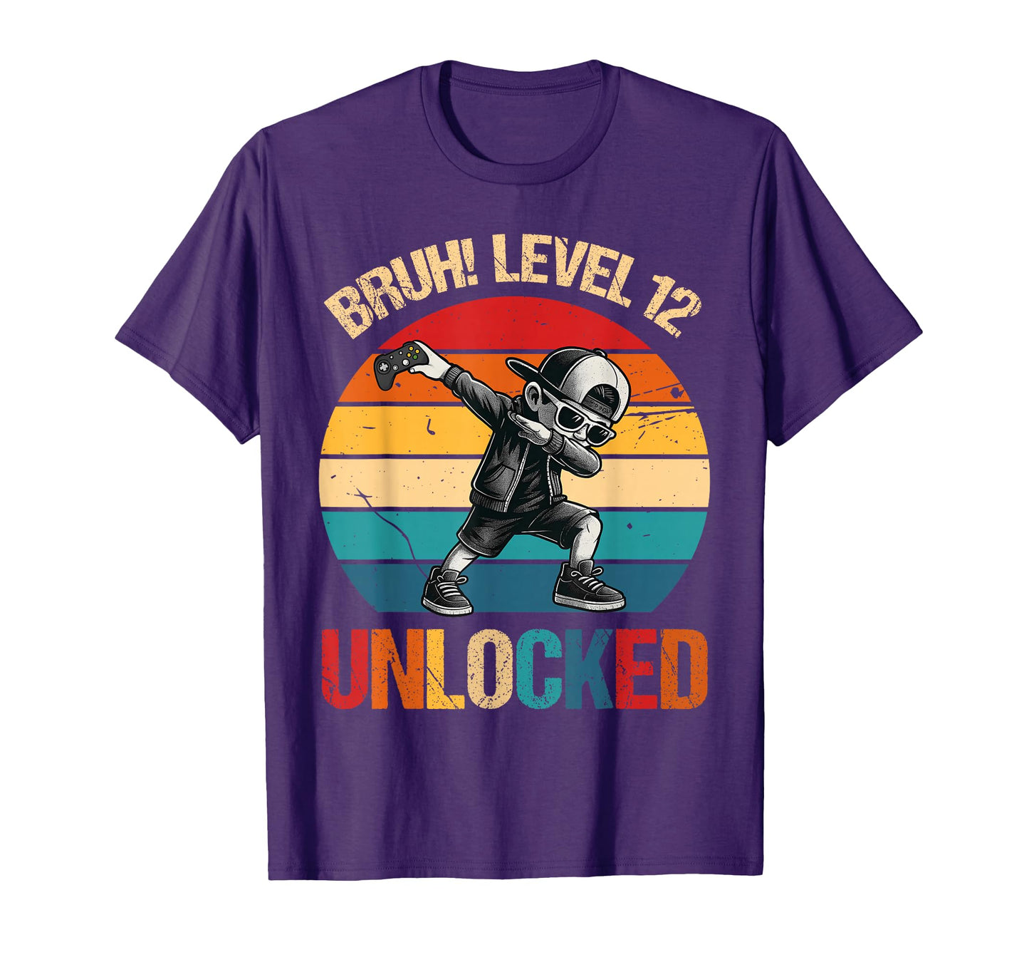 12 Years Old Dabbing Boy Bruh 12th Level Unlocked Birthday T-Shirt