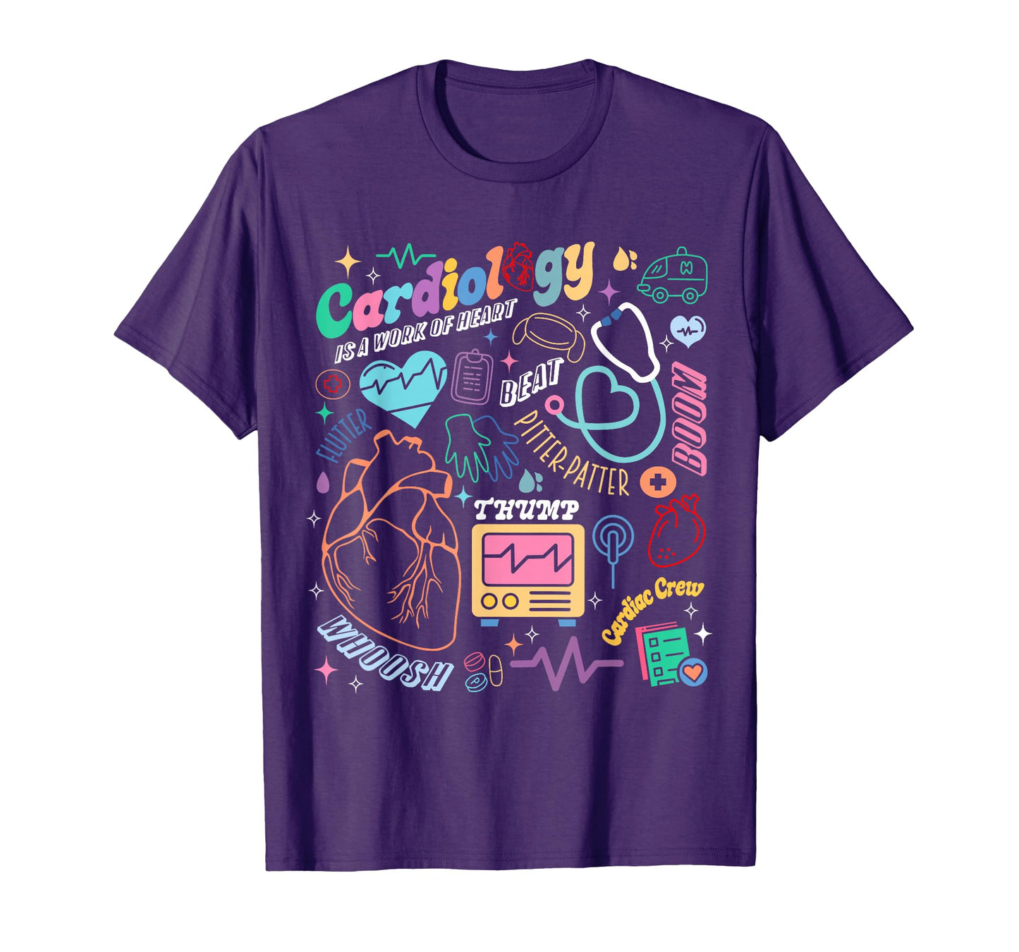 CVICU Cardiac Nurse Retro Anatomy Cardiology Human Heart RN T-Shirt