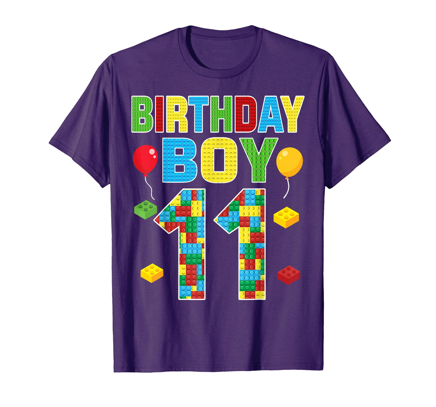 Building Blocks Toy Lover 11th Birthday Boy 11 Years Old T-Shirt