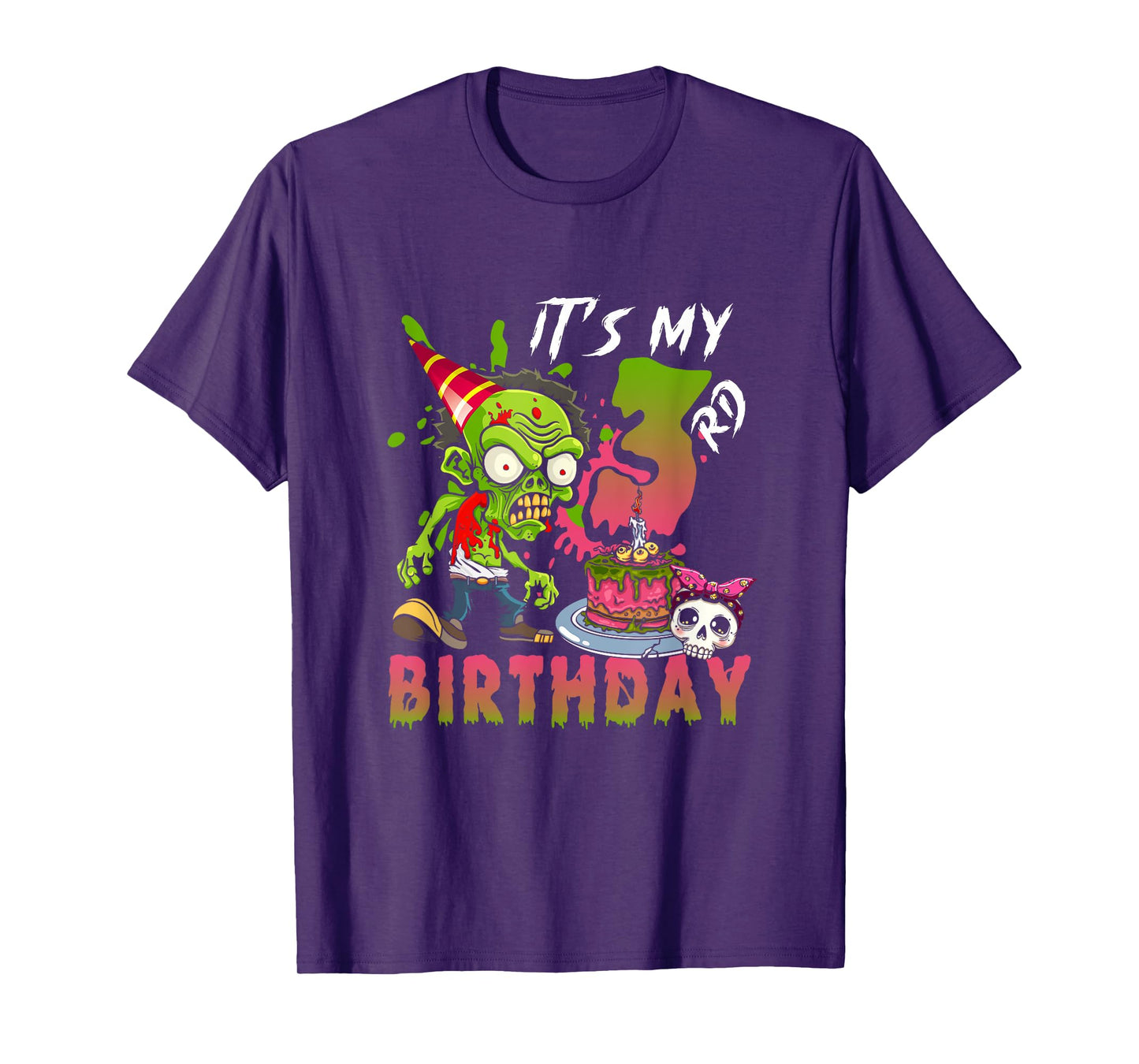 It's My 3rd Birthday Zombie Lover 3 Year Old Horror Bday T-Shirt