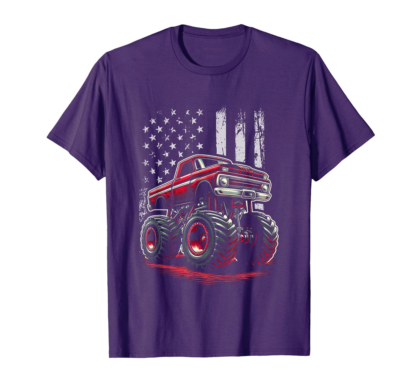 Patriotic USA Monster Truck Adult T-Shirt