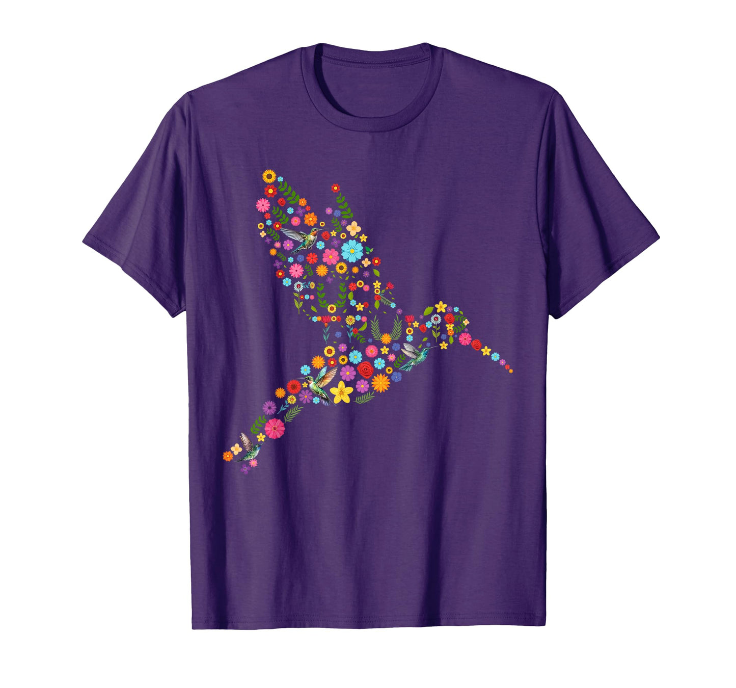 Subtle Anti Trump Floral Hummingbird Hidden Message T-Shirt