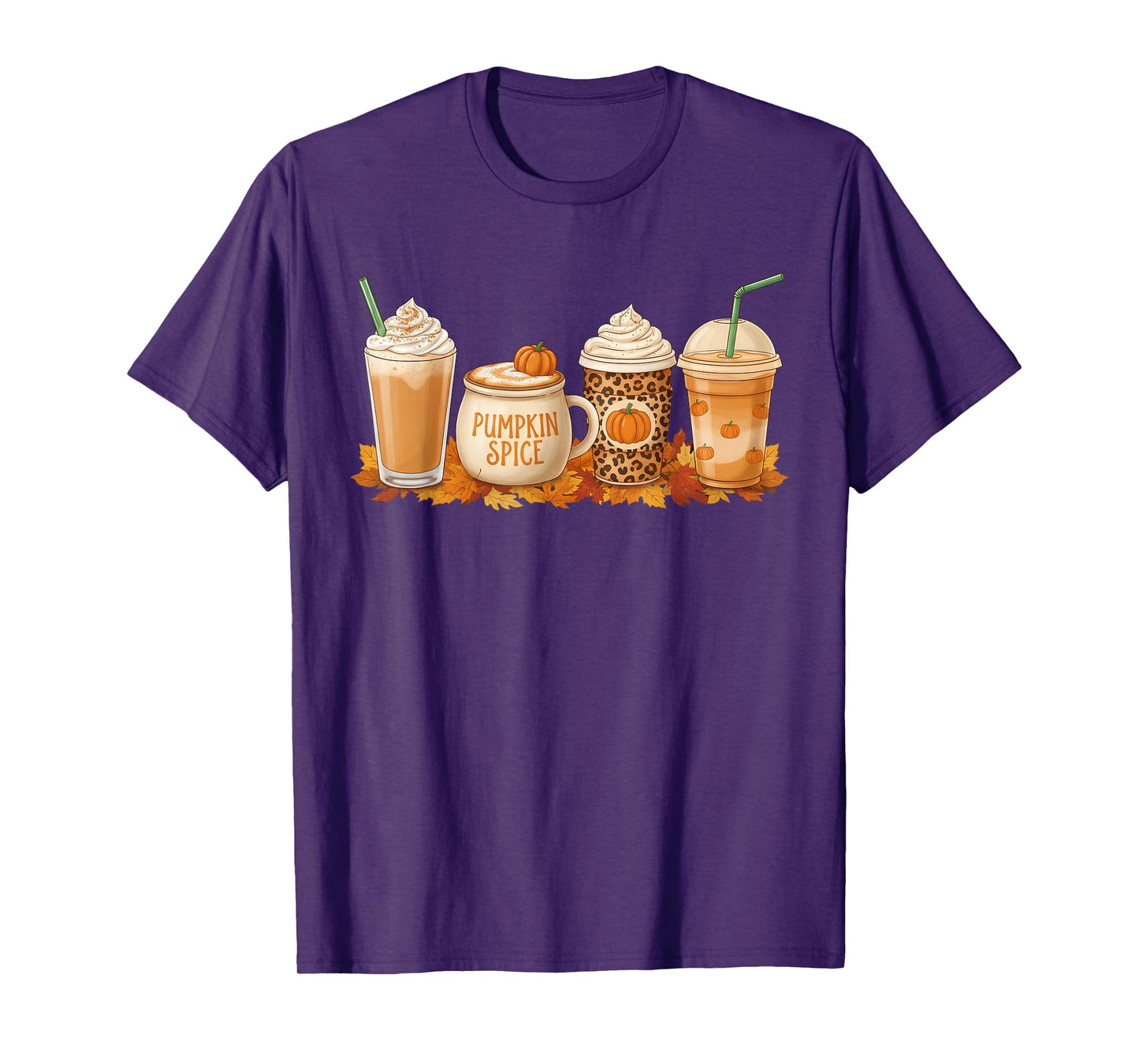Pumpkin Latte Spice Coffee Fall Drink Halloween Autumn Vibes T-Shirt