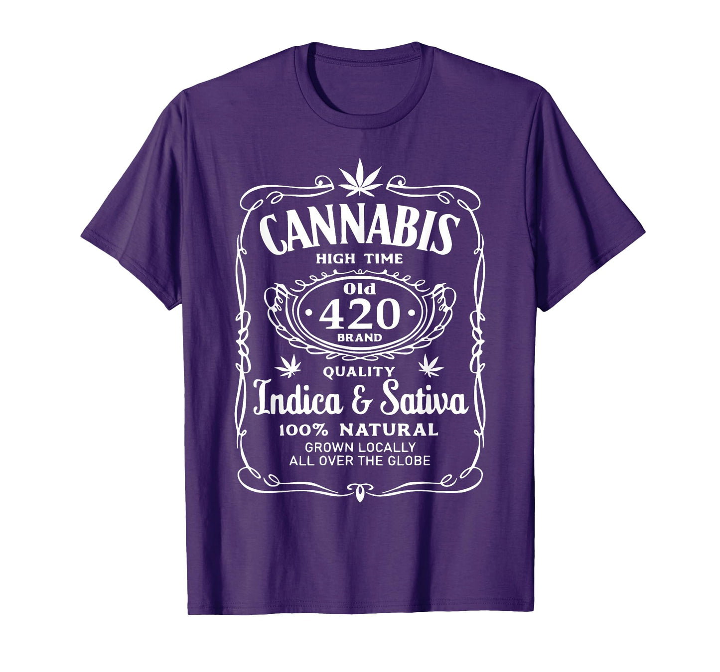 Cannabis High Time Old 420 Quality Indica & Sativa Weed T-Shirt