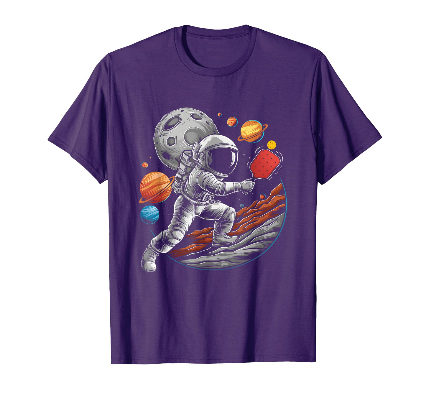Space Galaxy Astronaut Playing Pickleball Pickle Ball Player T-Shirt