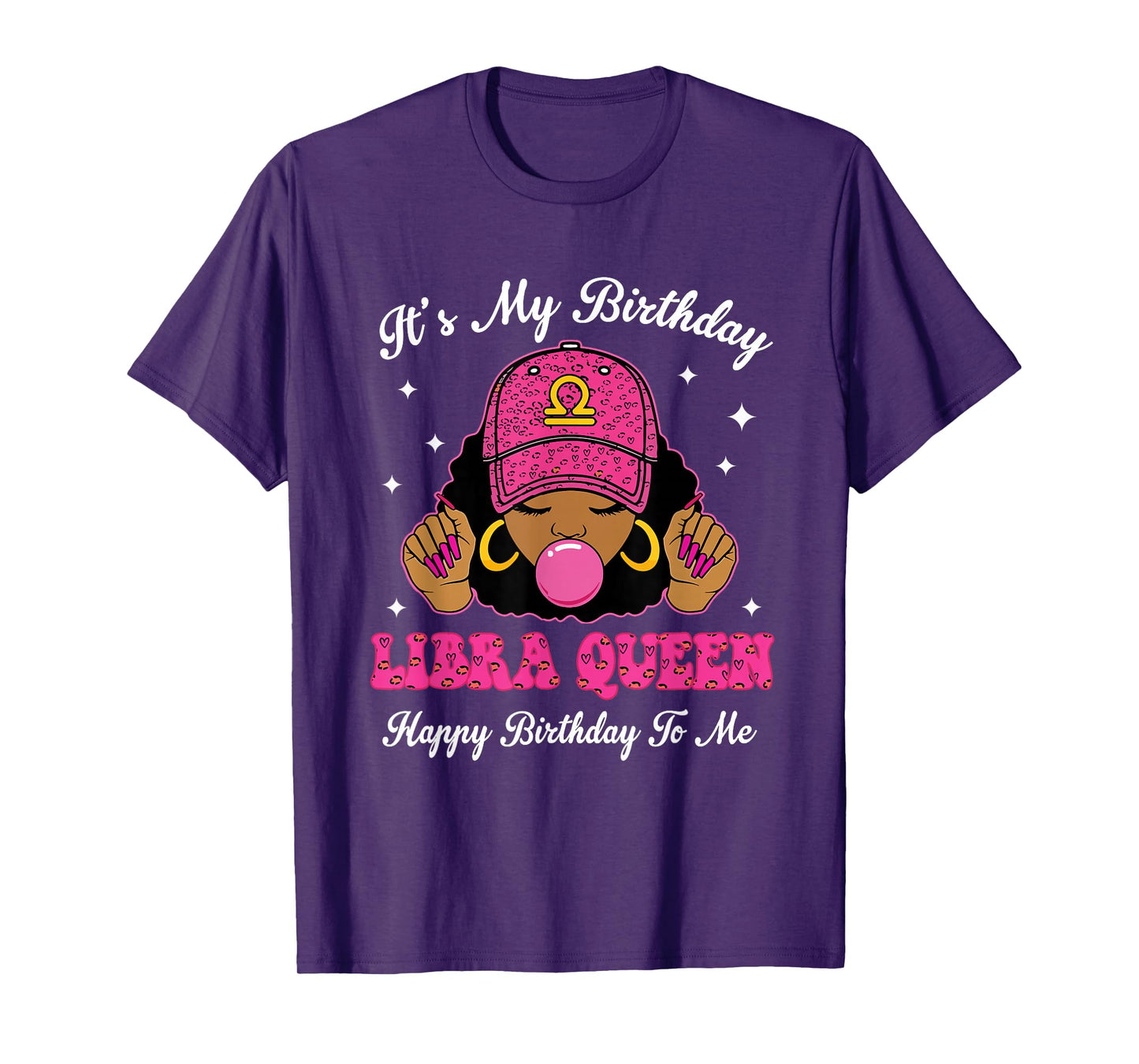 It's My Birthday Libra Queen Happy Birthday to Me Afro Girls T-Shirt