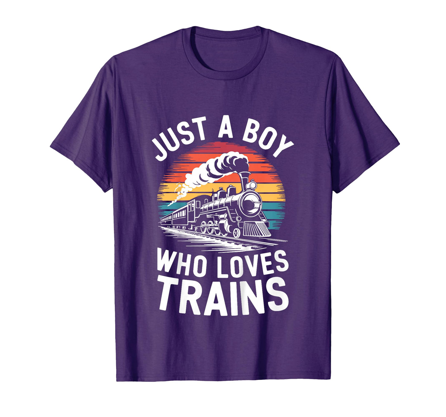 Kids Just A Boy Who Loves Trains Shirt Kids Toddler Boy Train T-Shirt