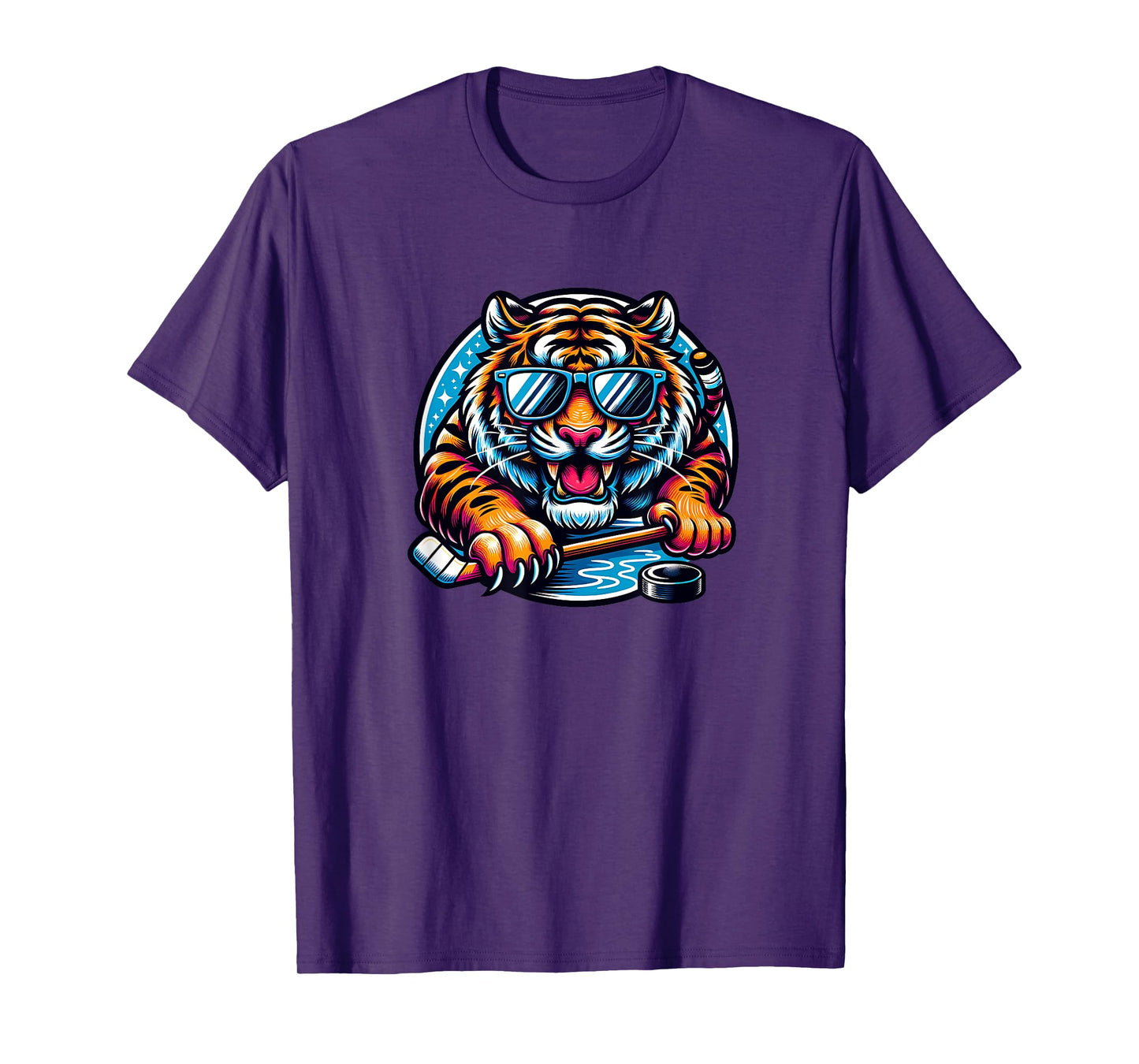 Cool Tiger Ice Hockey Vibes T-Shirt