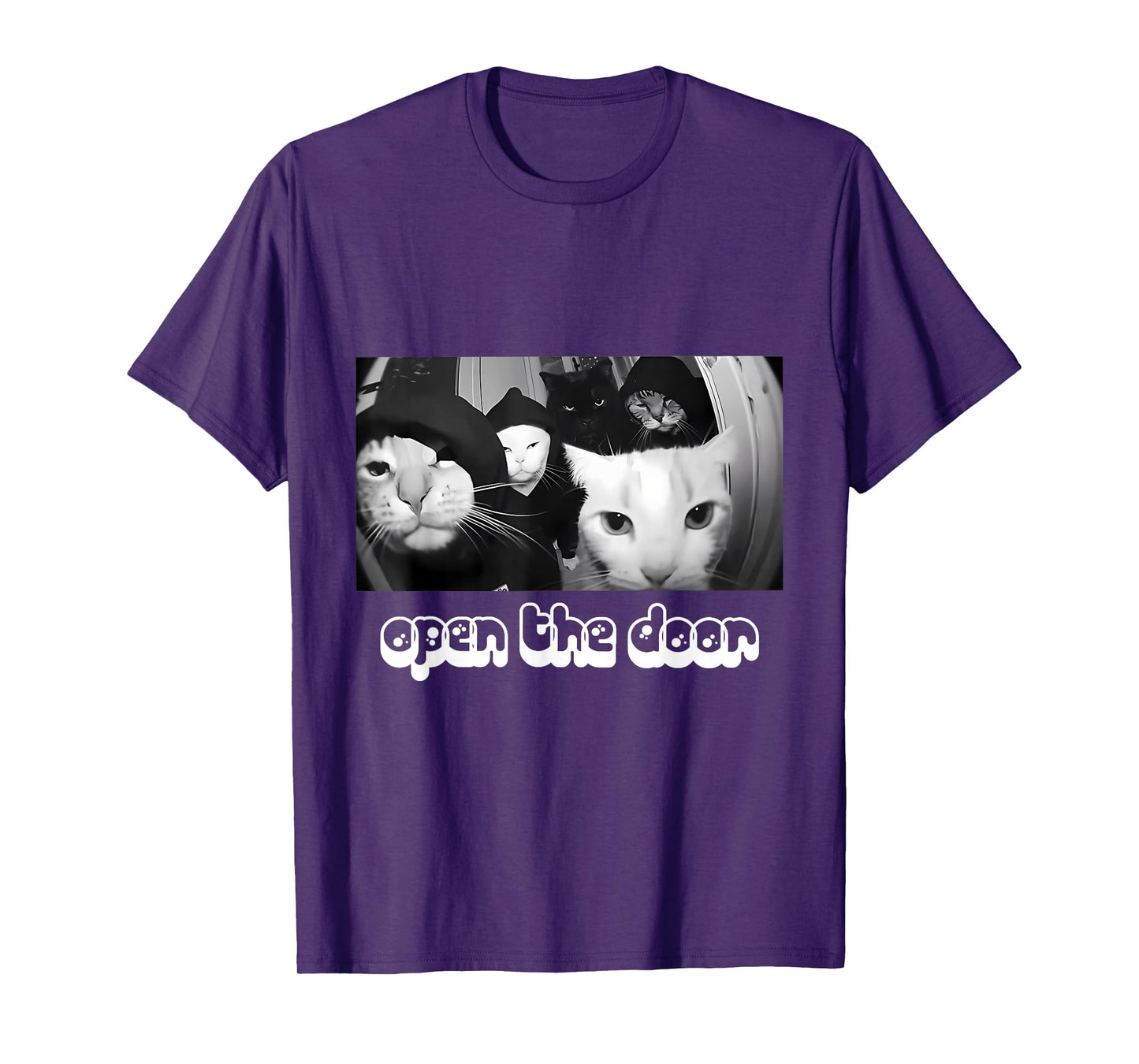 Vintage Open The Door Funny Meme Gang Sarcastic Cat Lover T-Shirt