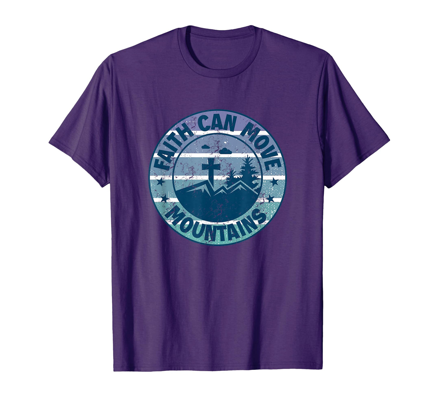 Vintage Faith Can Move Mountains Bible Verse Tee T-Shirt
