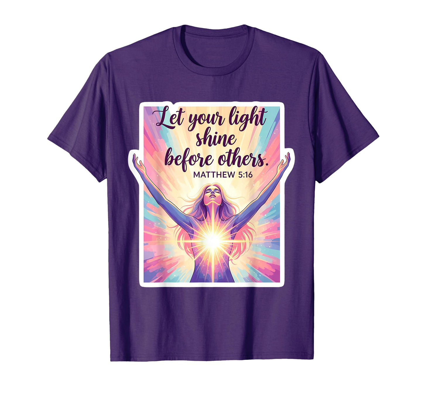 Let Your Light Shine Before Others Christian Bible Woman God T-Shirt