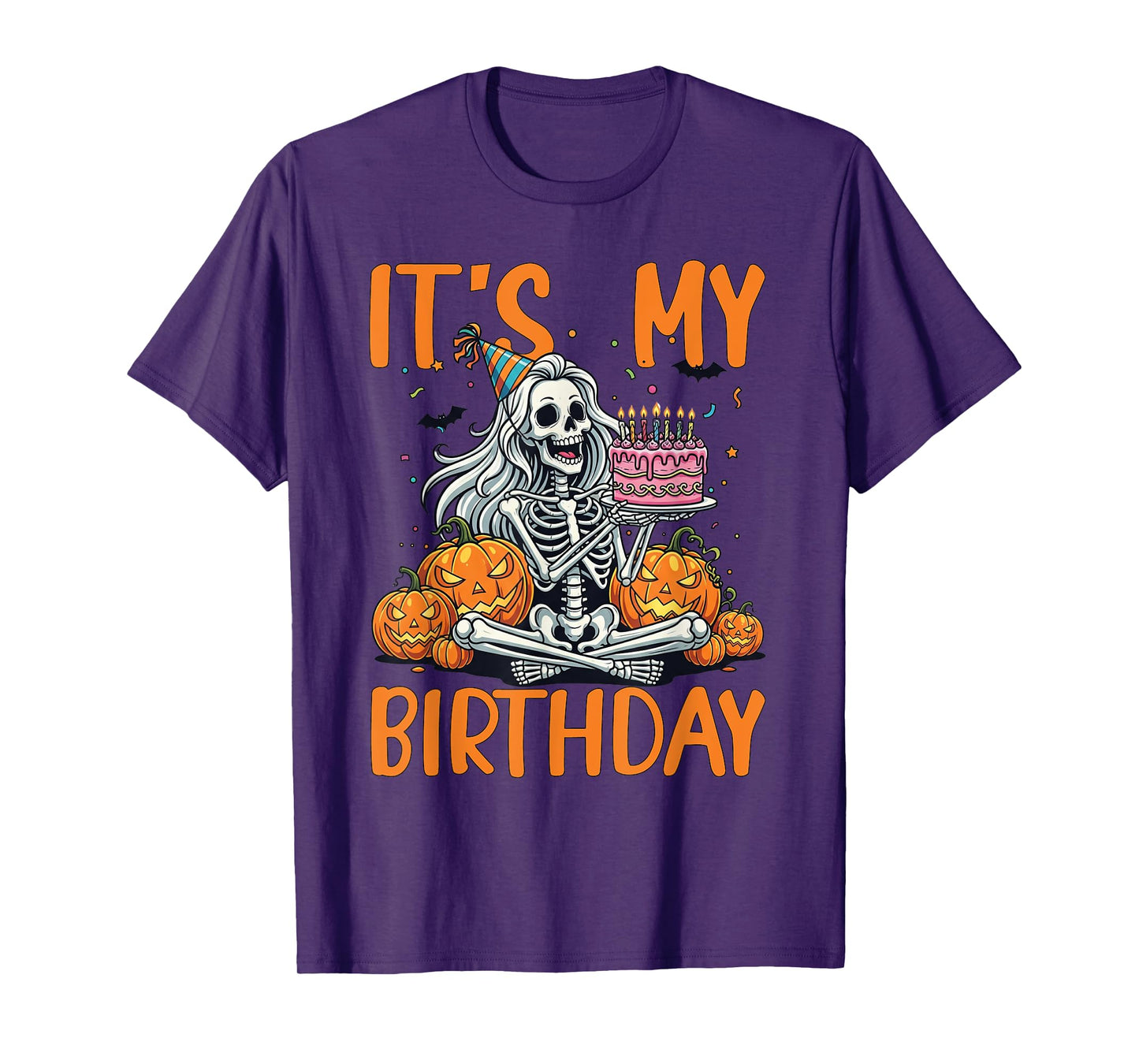 It's My Birthday Skeleton Halloween Women Birthday Girl T-Shirt
