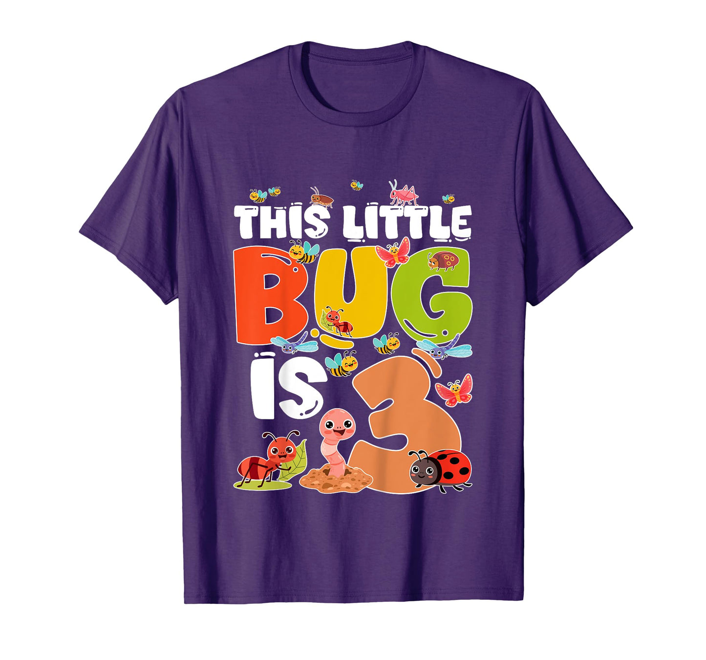 Kids 3rd Bug Birthday Three Year Old Bugs Birthday Insects T-Shirt