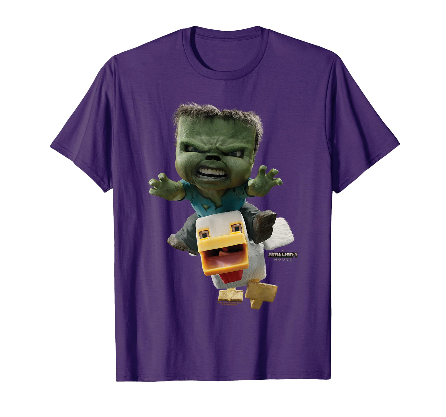 A Minecraft Movie Chicken Jockey Baby Zombie Attack T-Shirt