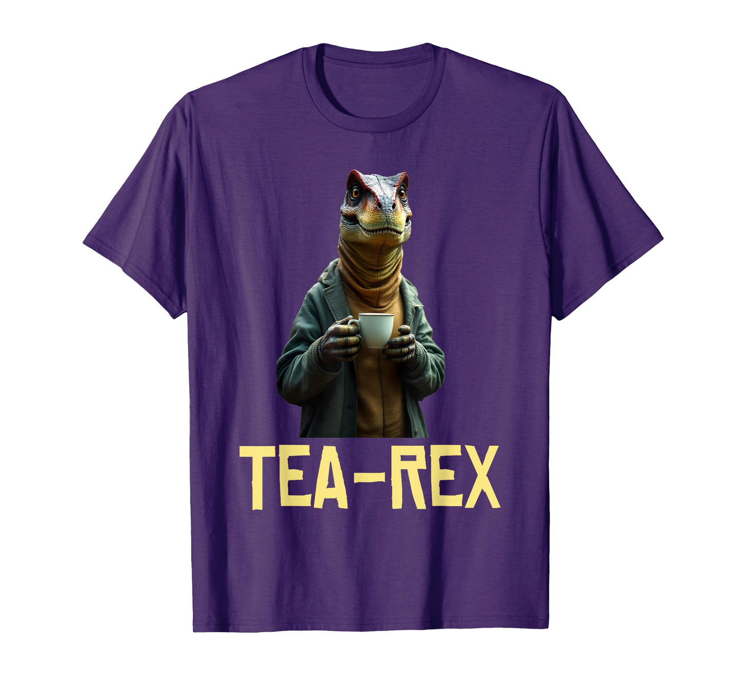 Funny Tea Rex Tee Dinosaur Design Tea Drinking Lover Graphic T-Shirt