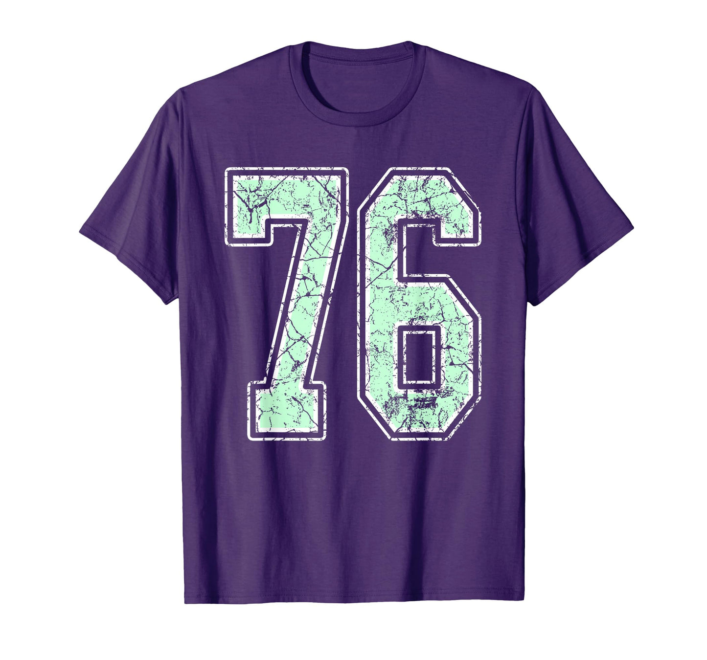 Mint Green White Sports Number 76 Jersey Uniform Player T-Shirt