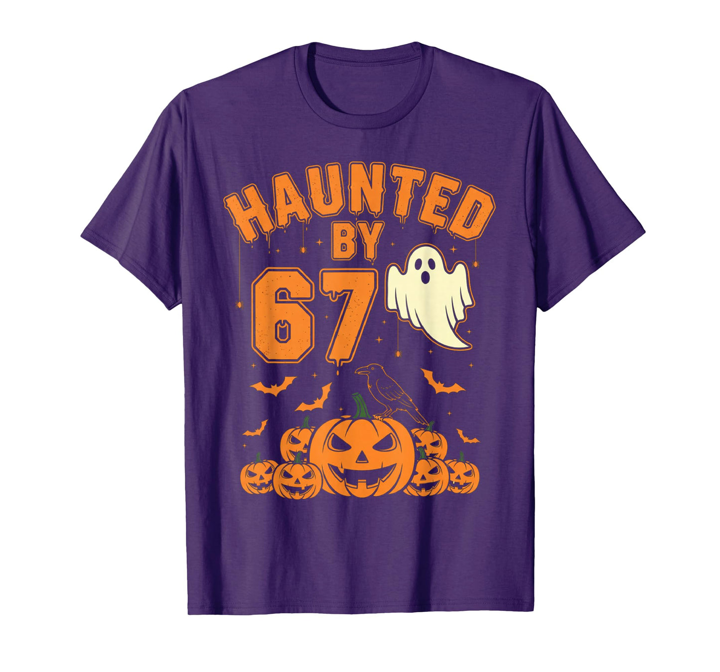 Haunted by 67 – Funny Ghost and Pumpkin Halloween Costume T-Shirt