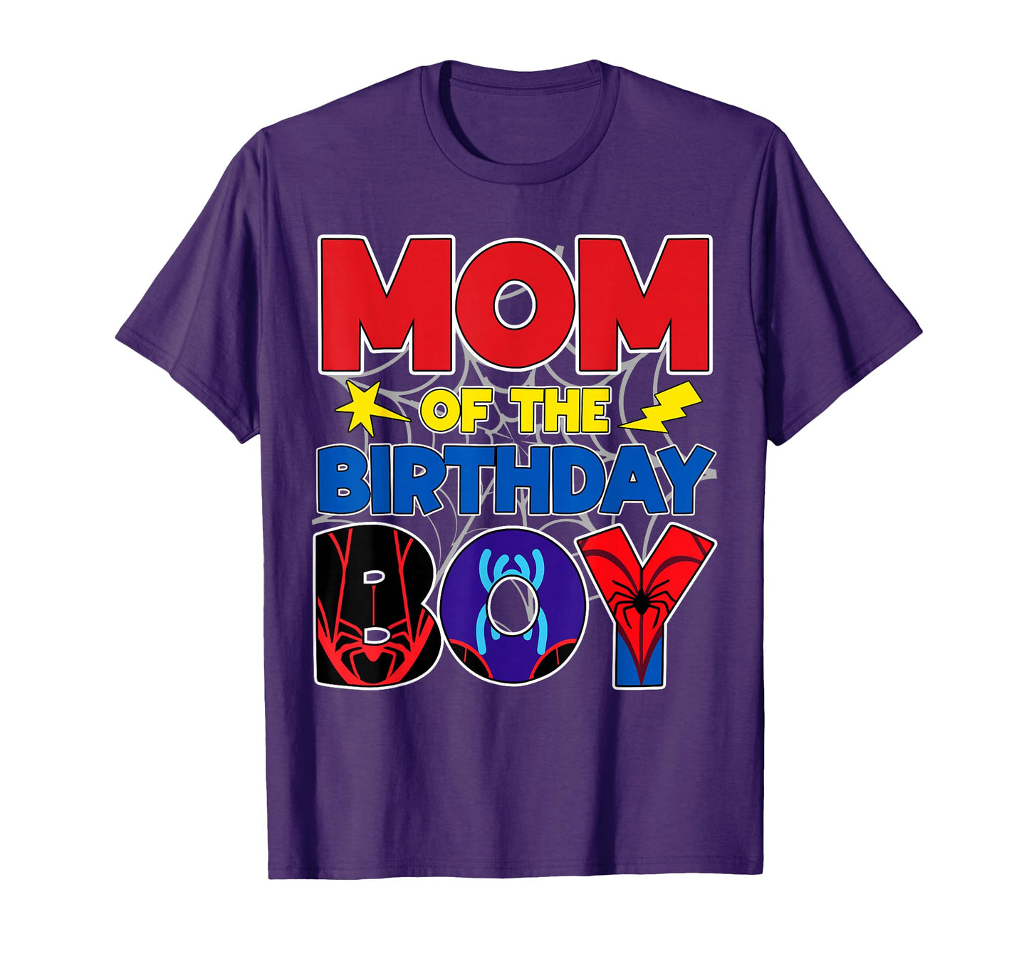 Mom Of The Birthday Boy Matching Spider Family Birthday T-Shirt