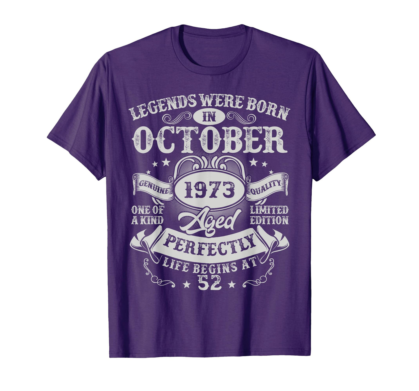 Legends Were Born in October 1973 Vintage 52nd Birthday Men T-Shirt