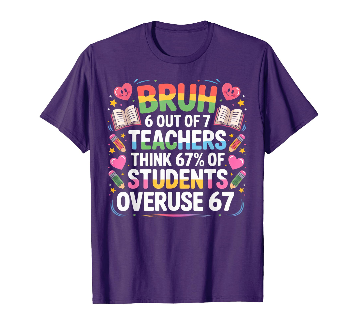 6 Out of 7 Teachers Think 67% of Students Overuse 67 Meme T-Shirt