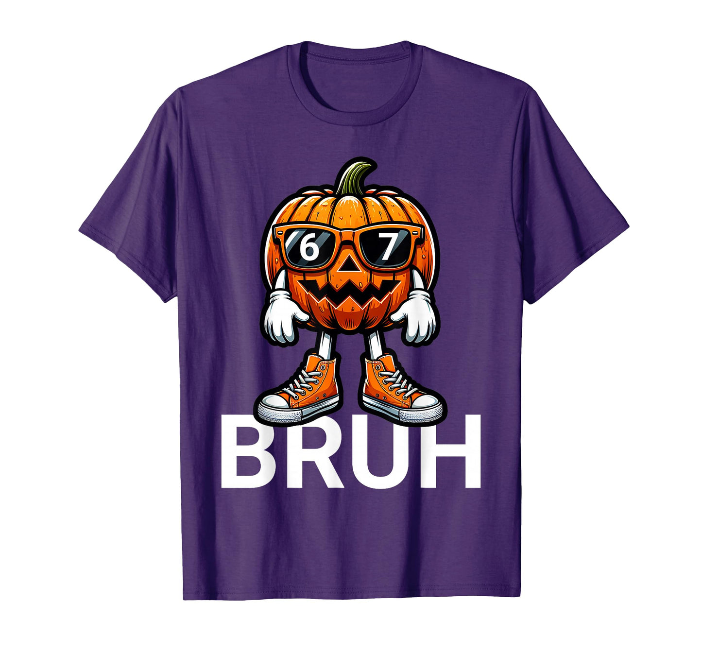 67 Halloween Bruh Funny Pumpkin Boys Kids Six Seven Meme T-Shirt
