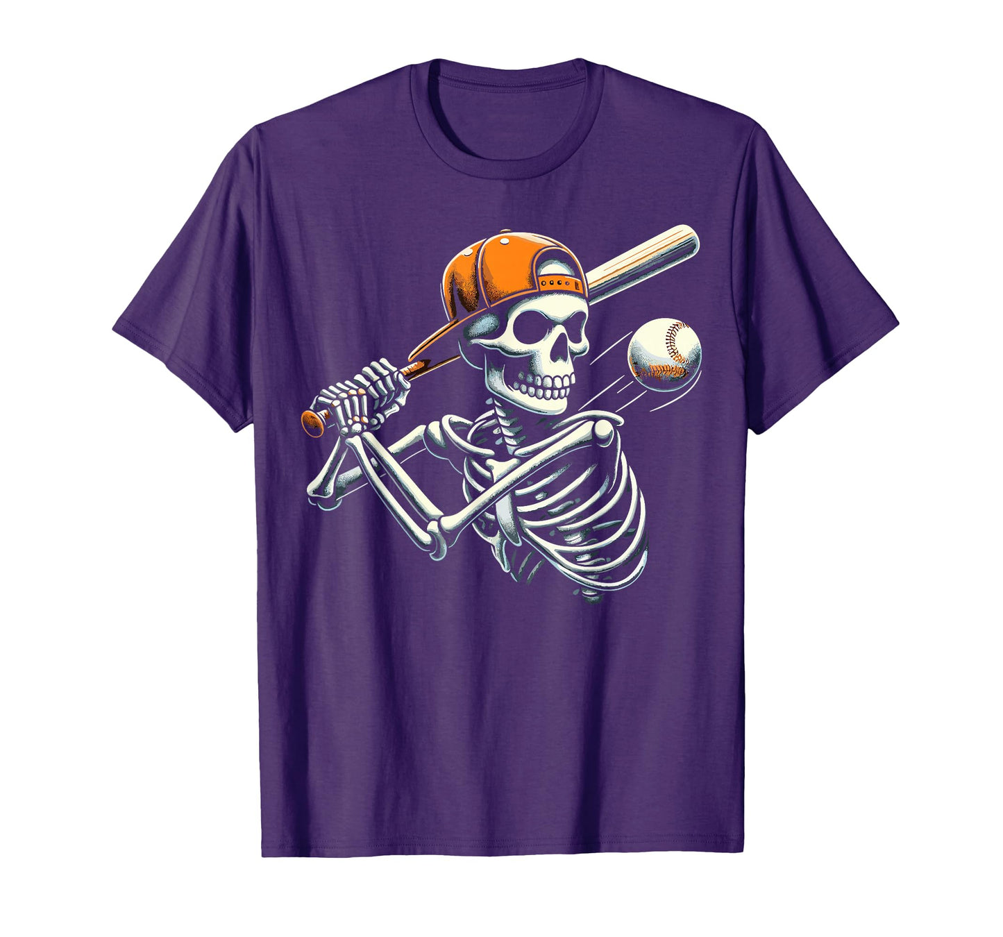 Halloween Boys Batting Skeleton Baseball T-Shirt