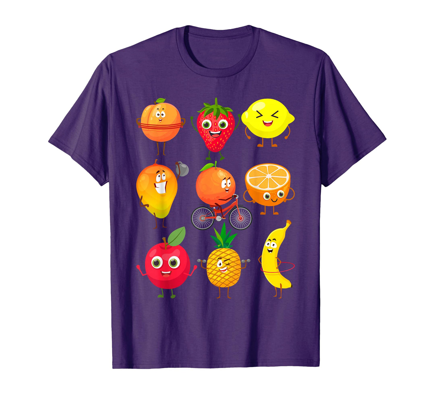 Funny Fruits Collage Fruit and Vegetables T-Shirt