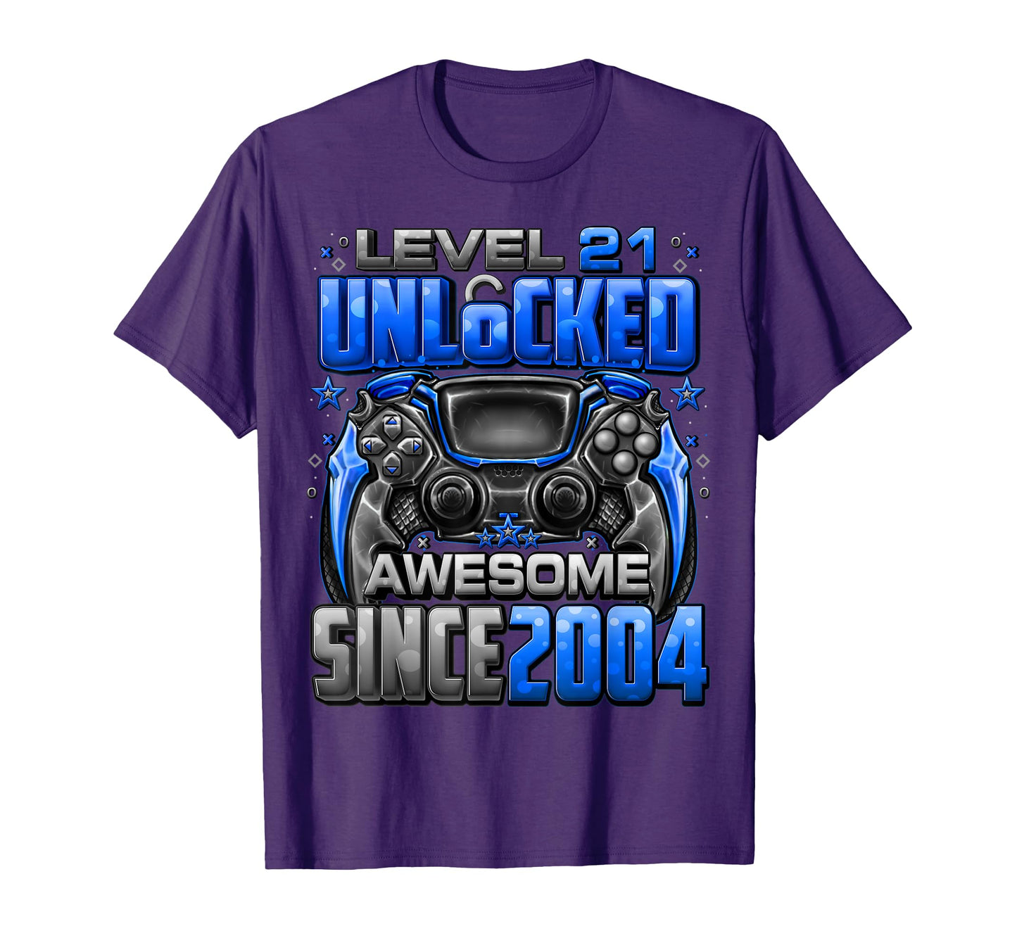 Level 21 Unlocked Awesome Since 2004 21st Birthday Gaming T-Shirt