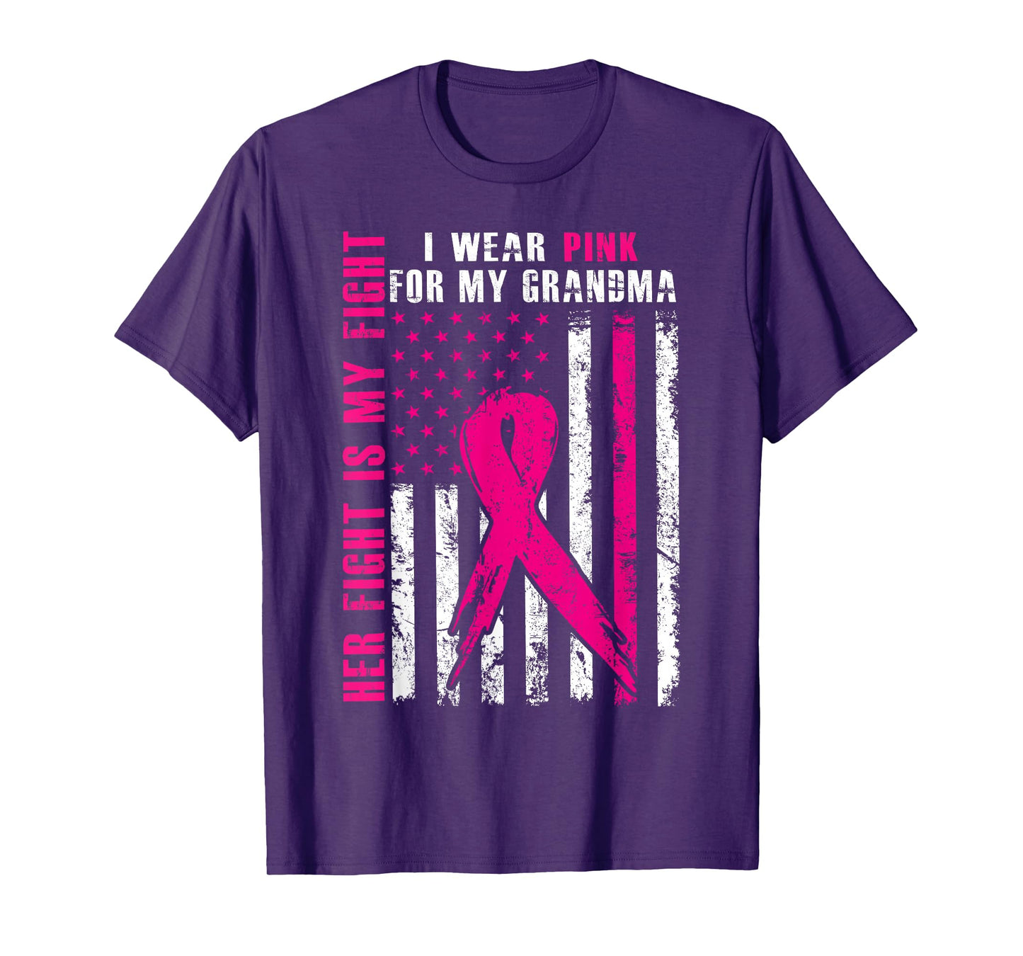 I Wear Pink For My Grandma Breast Cancer Awareness American T-Shirt