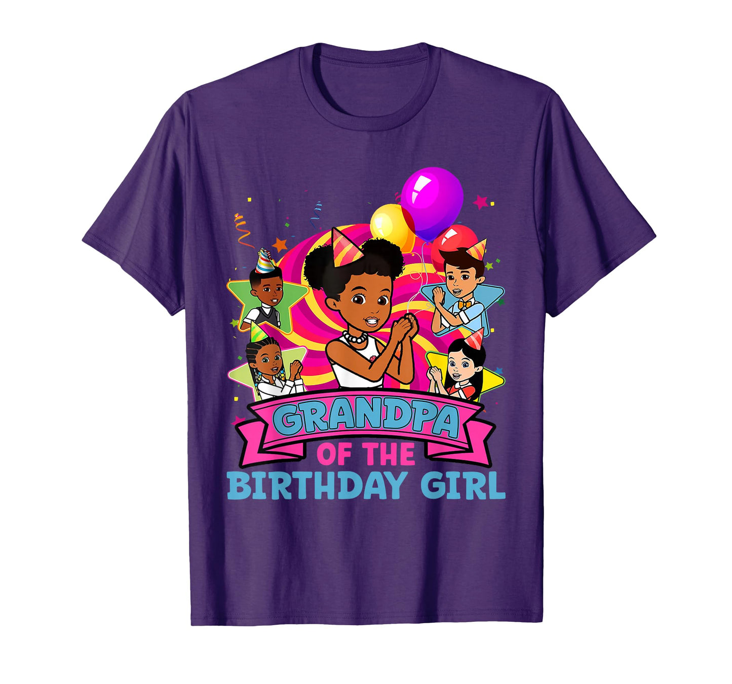 Grandpa the Birthday Girl Party Pink Doll Family Decorations T-Shirt