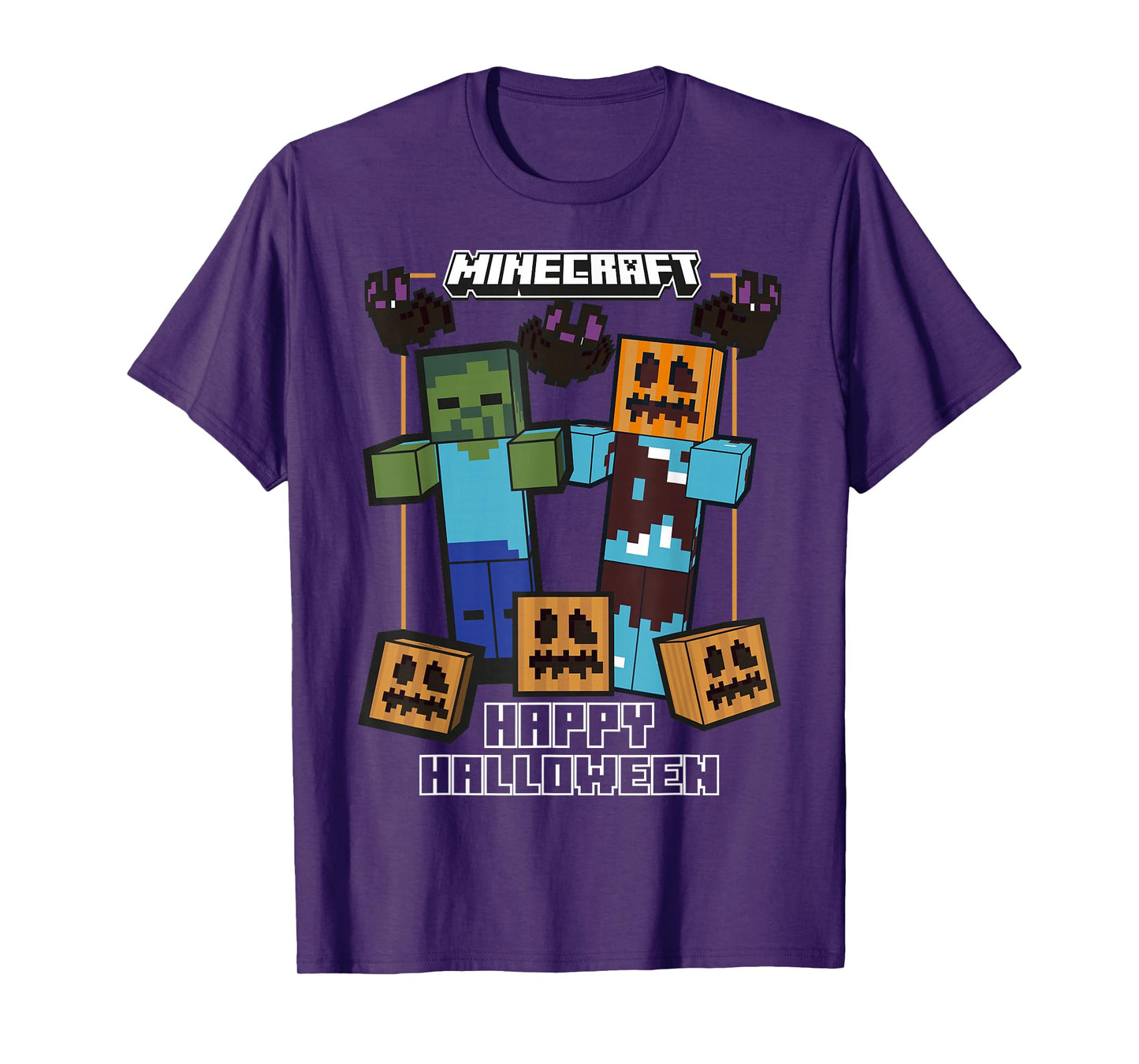 Minecraft Happy Halloween Pumpkin Zombie Fun T-Shirt