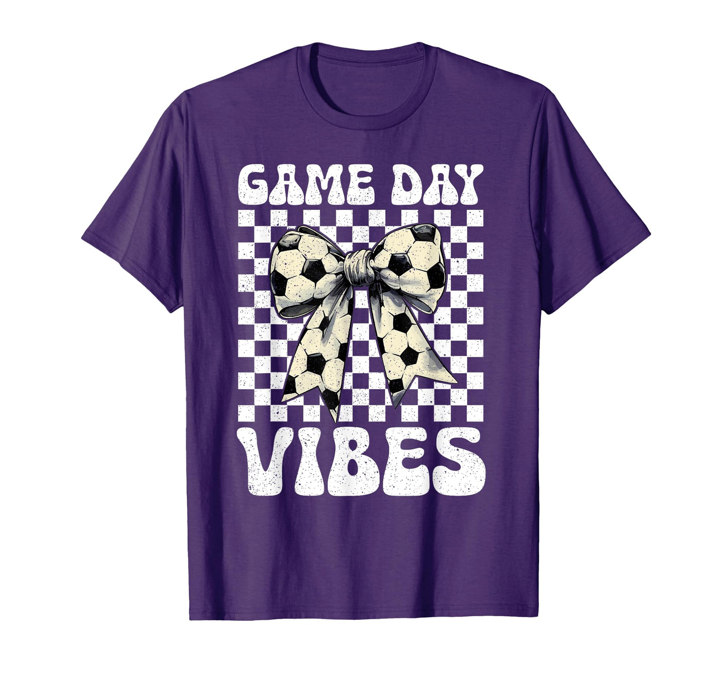 Game Day Vibes Groovy Coquette Bow Soccer Women Girls Kids T-Shirt