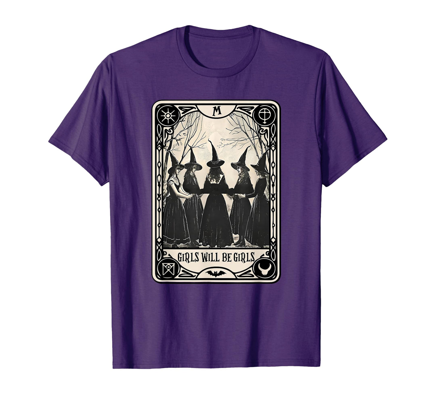 Tarot Card Spooky Witch Witches Halloween Girl Will Be Girls T-Shirt
